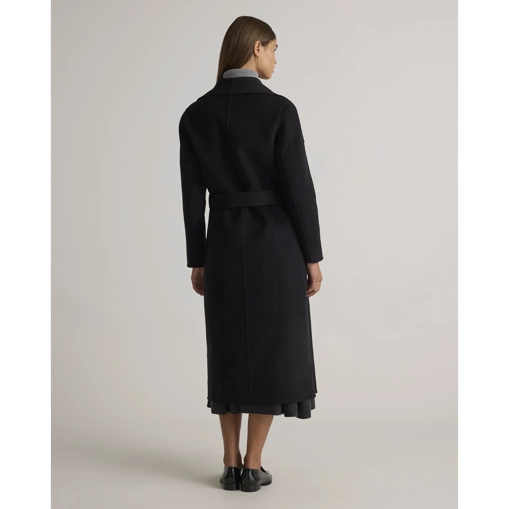 NWT Quince Double Faced Merino Wool Draped Collar Wrap Coat Long Tie Women's XL - Picture 10 of 16